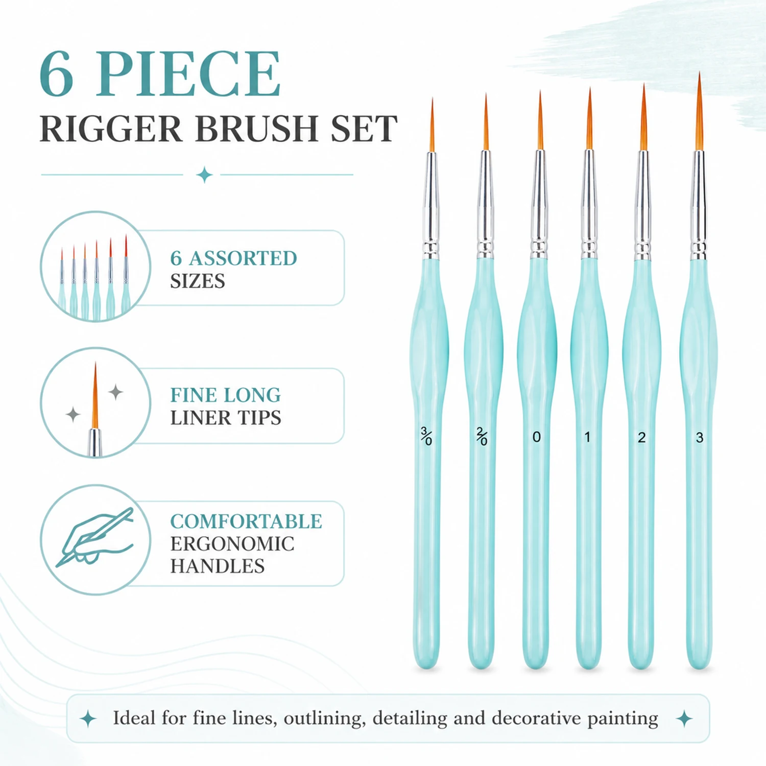 6-teiliges Rigger-Pinselset, F – Detailing Brush Set Bewertung und Preis